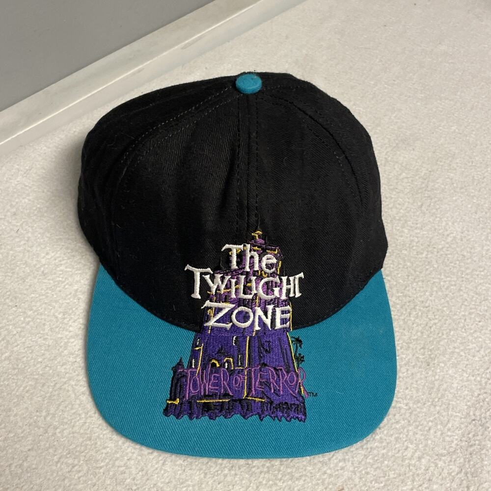 Vintage 90s Goofy’s Unisex Black Twilight Zone Tower Of Terror Snapback Hat OS